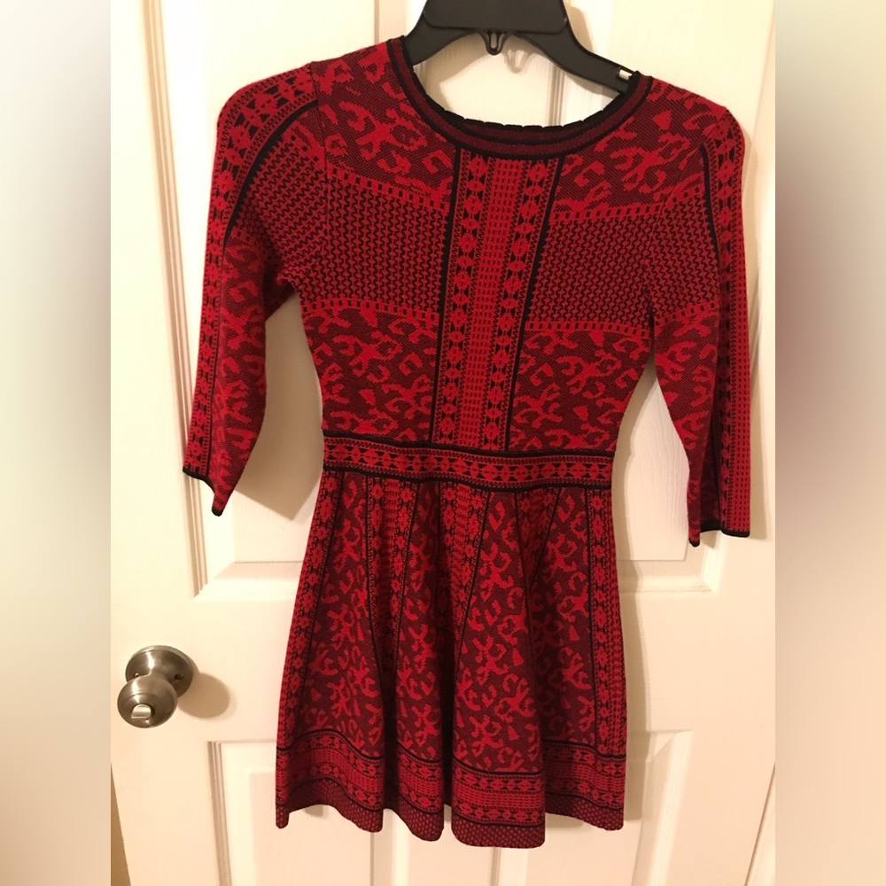 GB girls Festive Holidays Dress Red and Black Size Medium